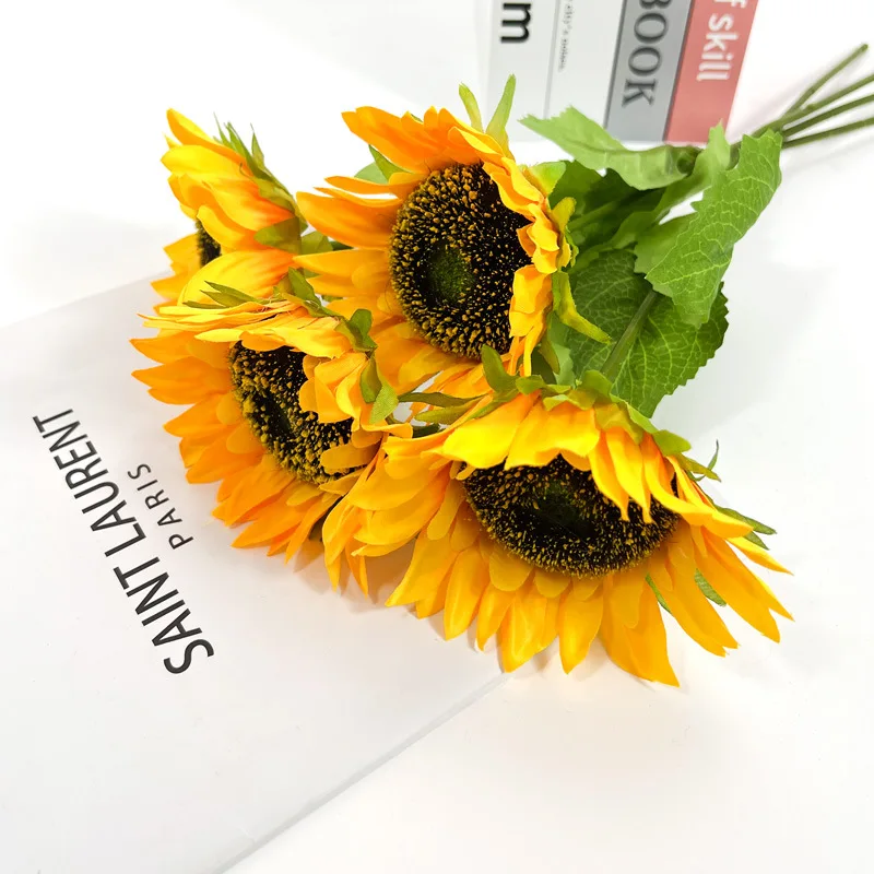 Manufacturers hot sale sunflower artificial flower decor china artificial flowers for home table centerpiece wedding decor
