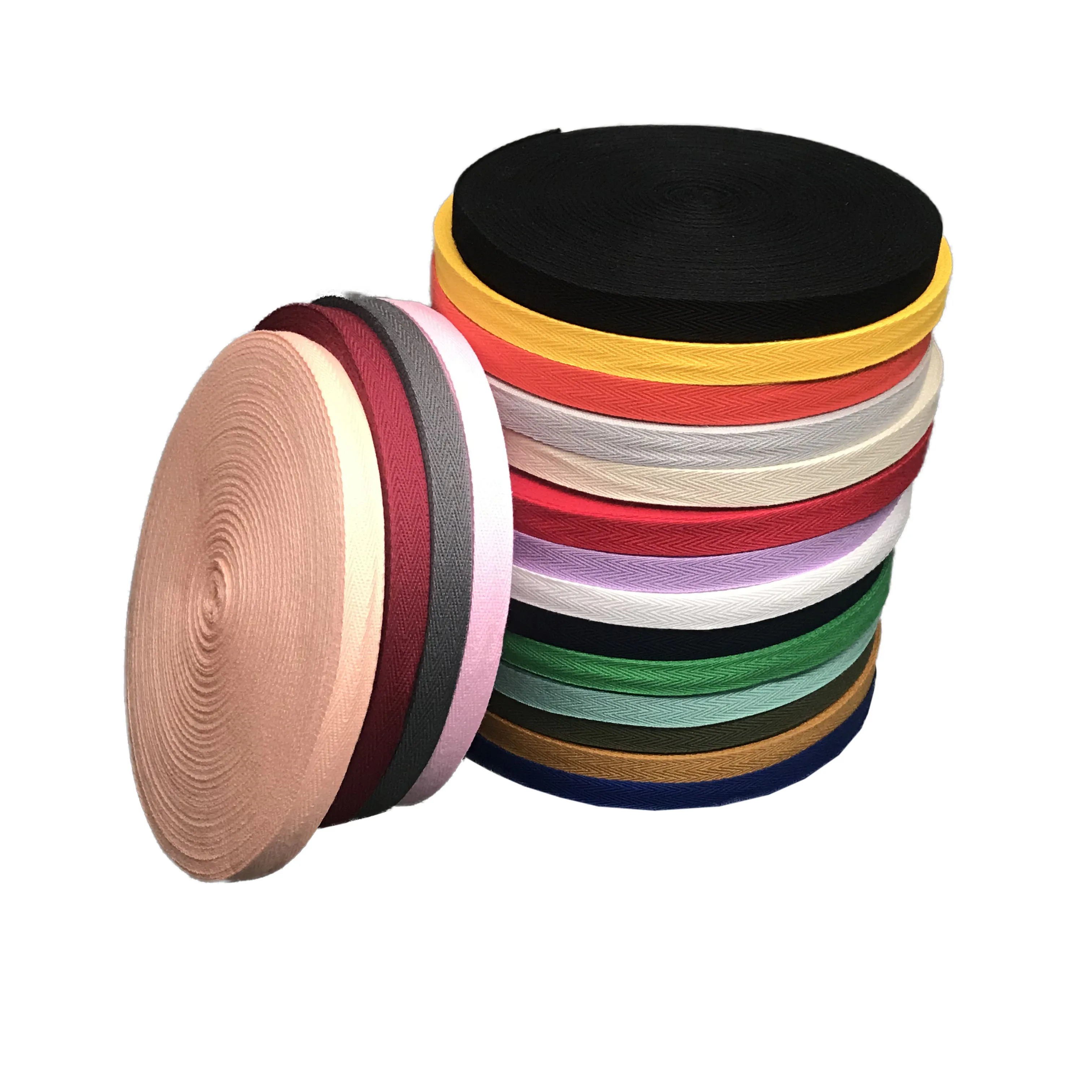 Оптовая продажа полосатых саржевых лент из 100% хлопка в елочку