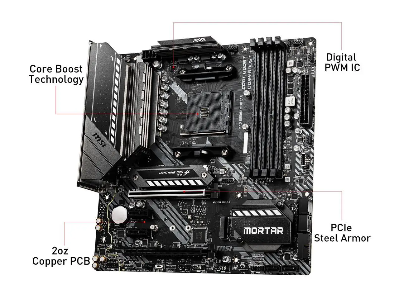  MSI B550M раствор AM4 AMD B550 SATA 6 ГБ/сек. mикро ATX Материнская плата RYZEN3 3900X 3700X 3600 и RYZEN4 4750