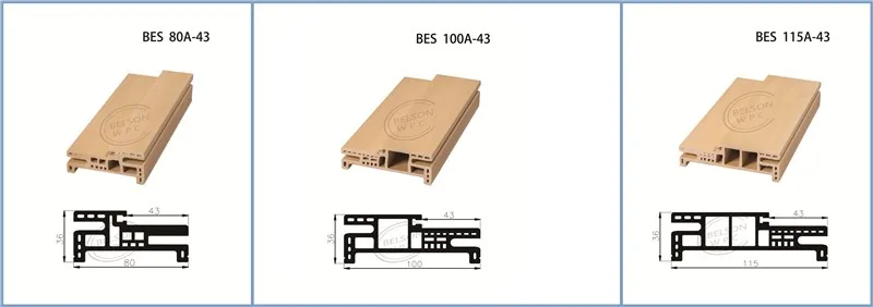 Professional Manufacturer Interior Wood Plastic Fire Wpc Door Frame And Architrave plain design PVC