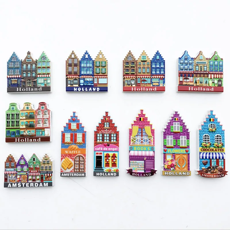 Netherlands Souvenir Gifts Amsterdam Giveaways Bicycle Tulips Klompen Shoes Gifts Dutch Windmill Fridge Magnet Holland Souvenirs