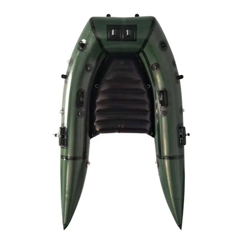 One person rowing boat outdoor recreation river floding inflatable fishing packraft  boat