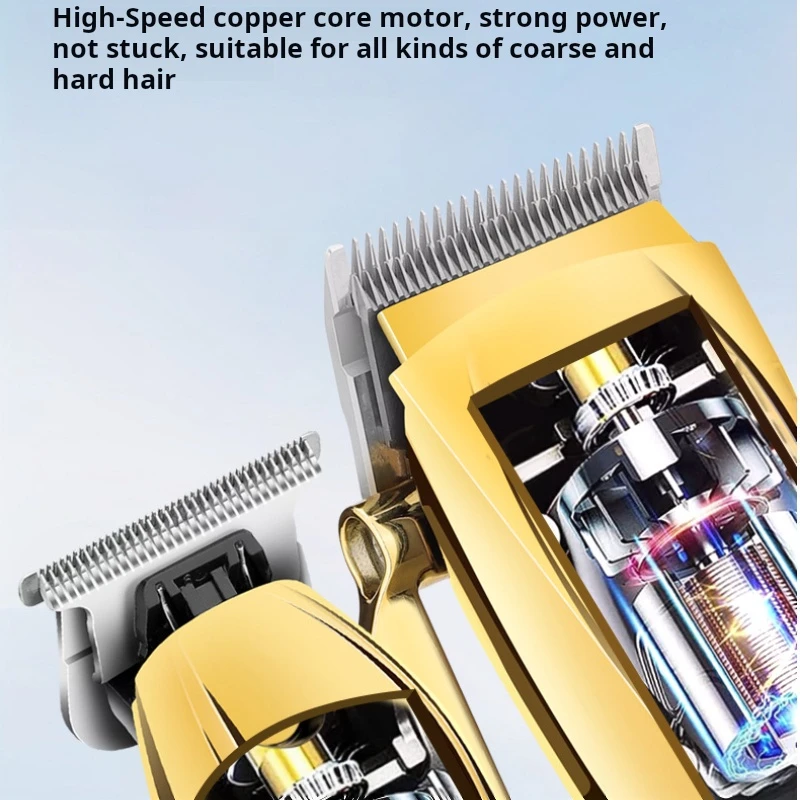 Cross-border new arrival hair clipper professional electric oil head scissors carving trim cordless telephone and base suit