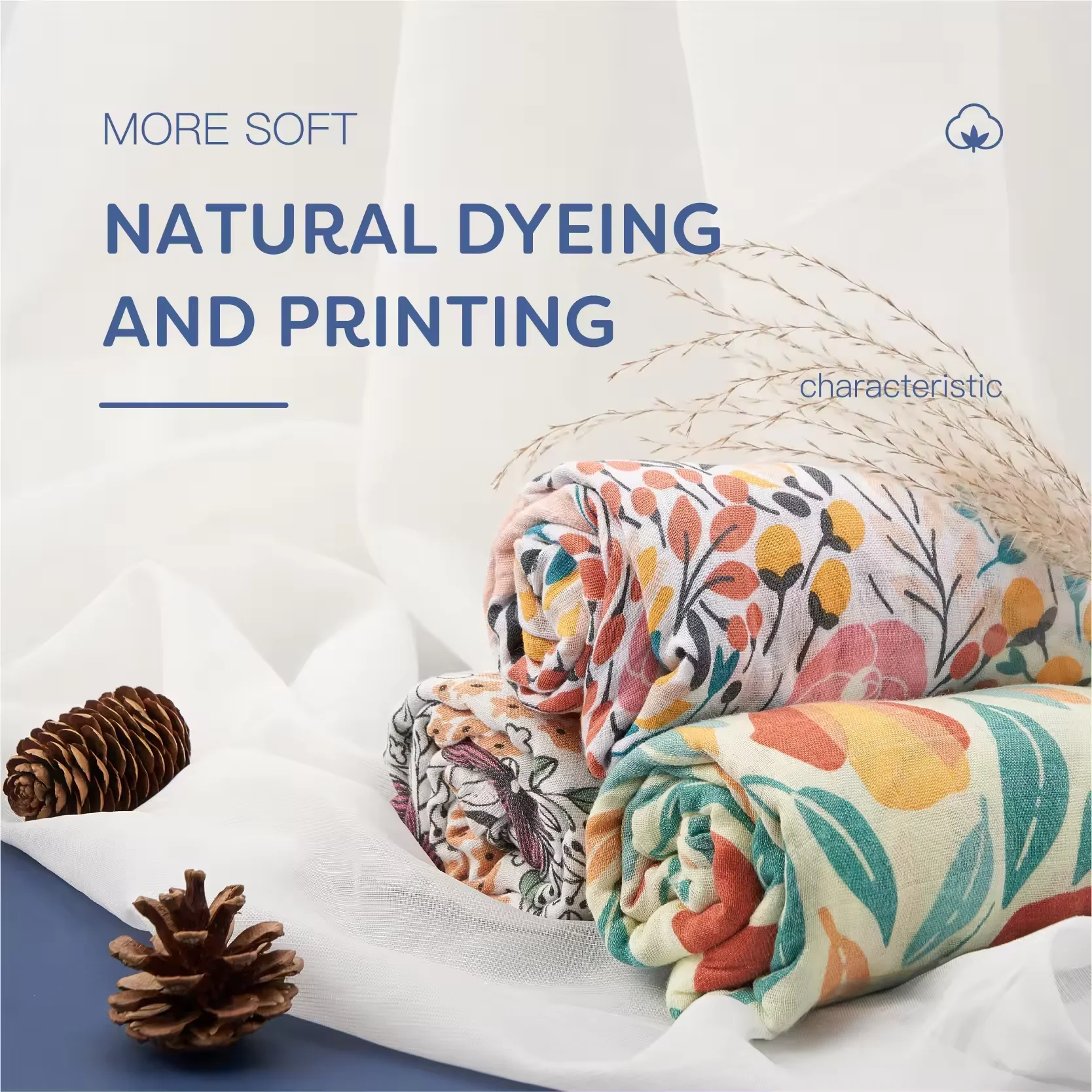 New Fashion Customizable Cute Printed 2 Layer Soft 70% Bamboo 30% Organic Cotton Fabric Muslin Infant Baby Swaddle Wrap Blanket