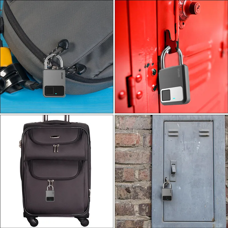 Mini Keyless Heavy Duty Padlock Unlock Fingerprint Lock Cabinet