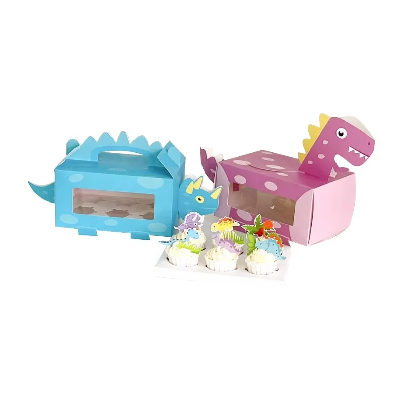 Mini Cupcakes Desserts Packaging Box with Inserts for Kids Custom Cartoon Bakery Container Boxes Children Treat Cupcake Gift Box
