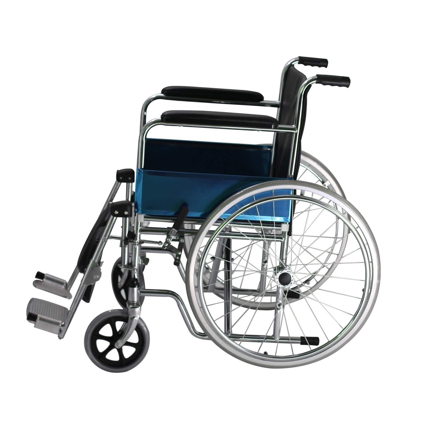 Portable Adult Wheelchair Steel Carbon Wheelchair Fixed Armrest Wheelchair