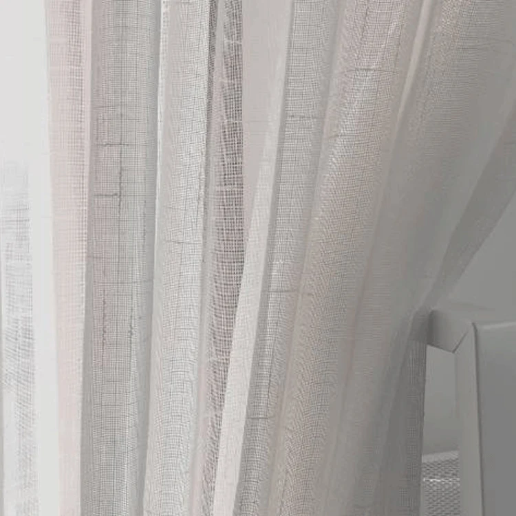 Home Decor Window Voile White Linen Fabric Eyelet Sheer Curtain For The Living Room