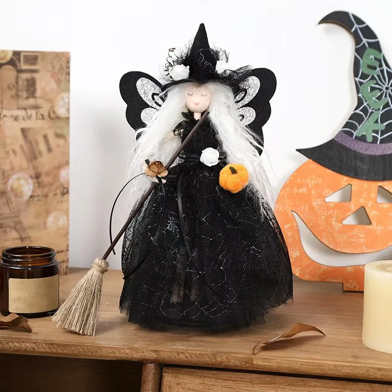 Hot Selling Halloween Cute Witch Dolls Tabletop Decoration for Home Decorative Treetop Star