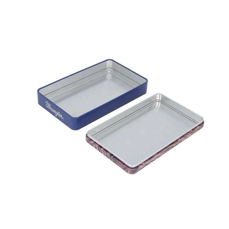 Custom Rectangular wallet packaging tin box for leather wallet