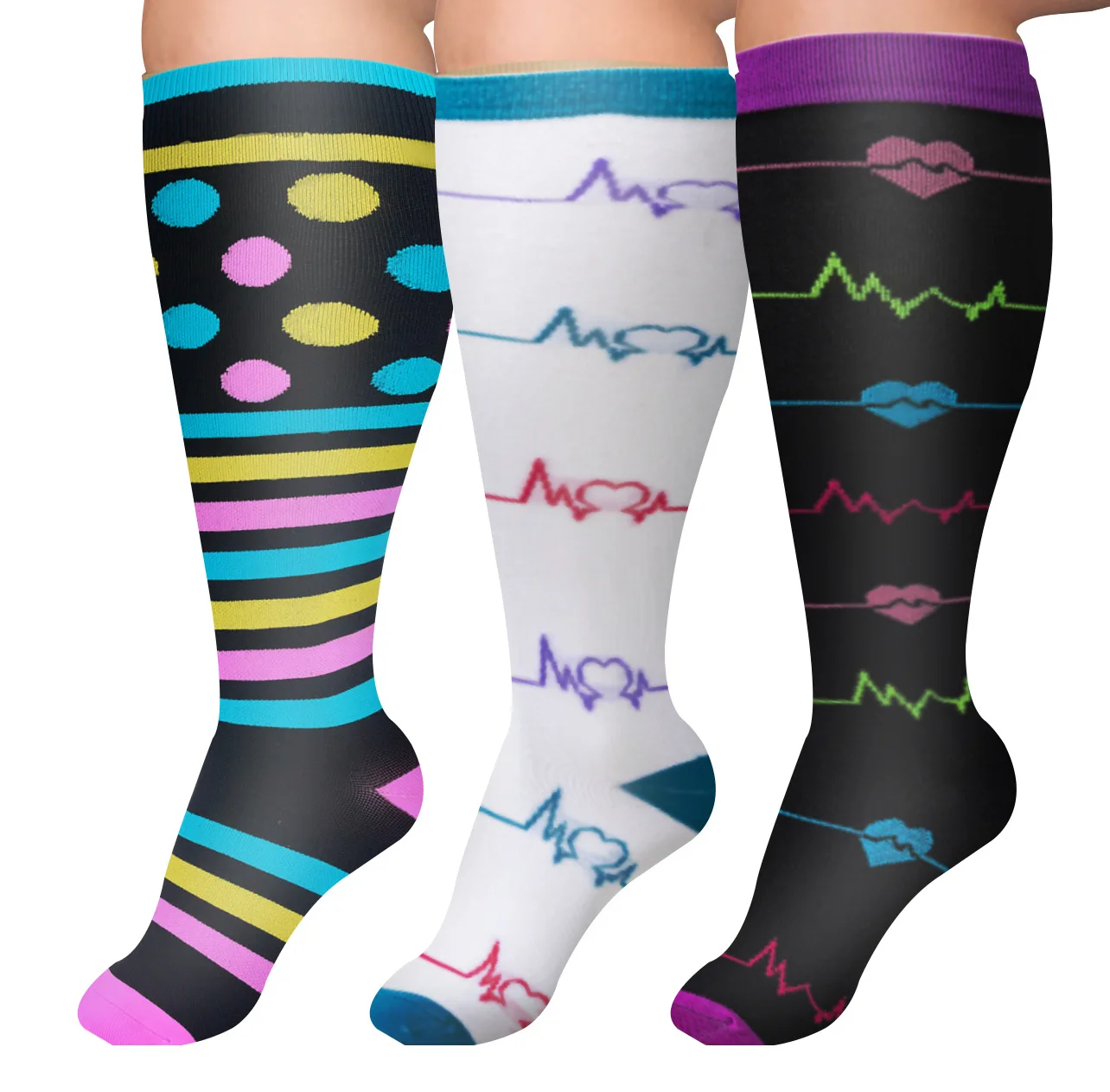 Compression Socks Plus Size Women Men Sports Running Extra Size Fat Socks For Sports Fitness Weight Loss 2xl-4xl