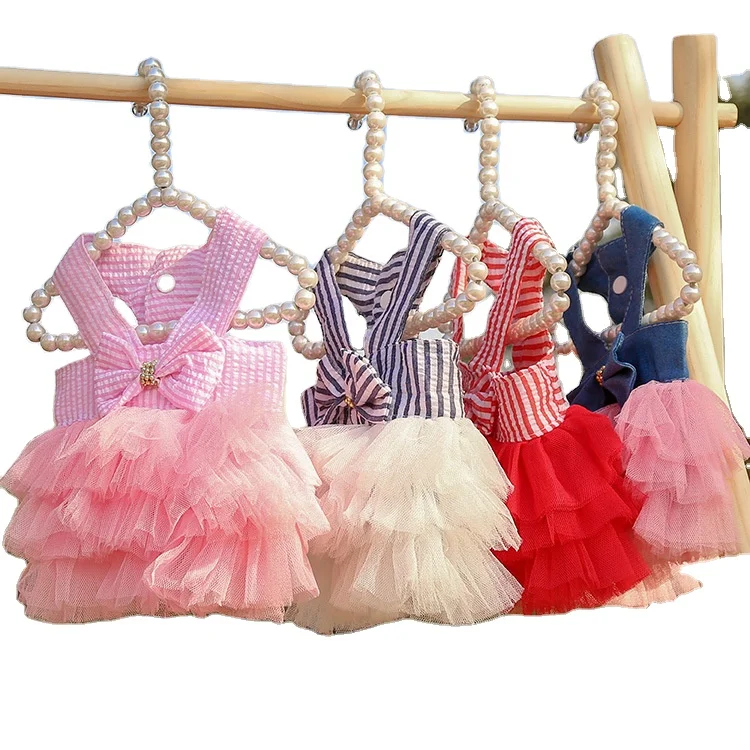 Design Dog Summer Dress luxury Shirt Dress Pets Outfits Clothes For Small Dog Party Dog Skirt Puppy Pet Costumer