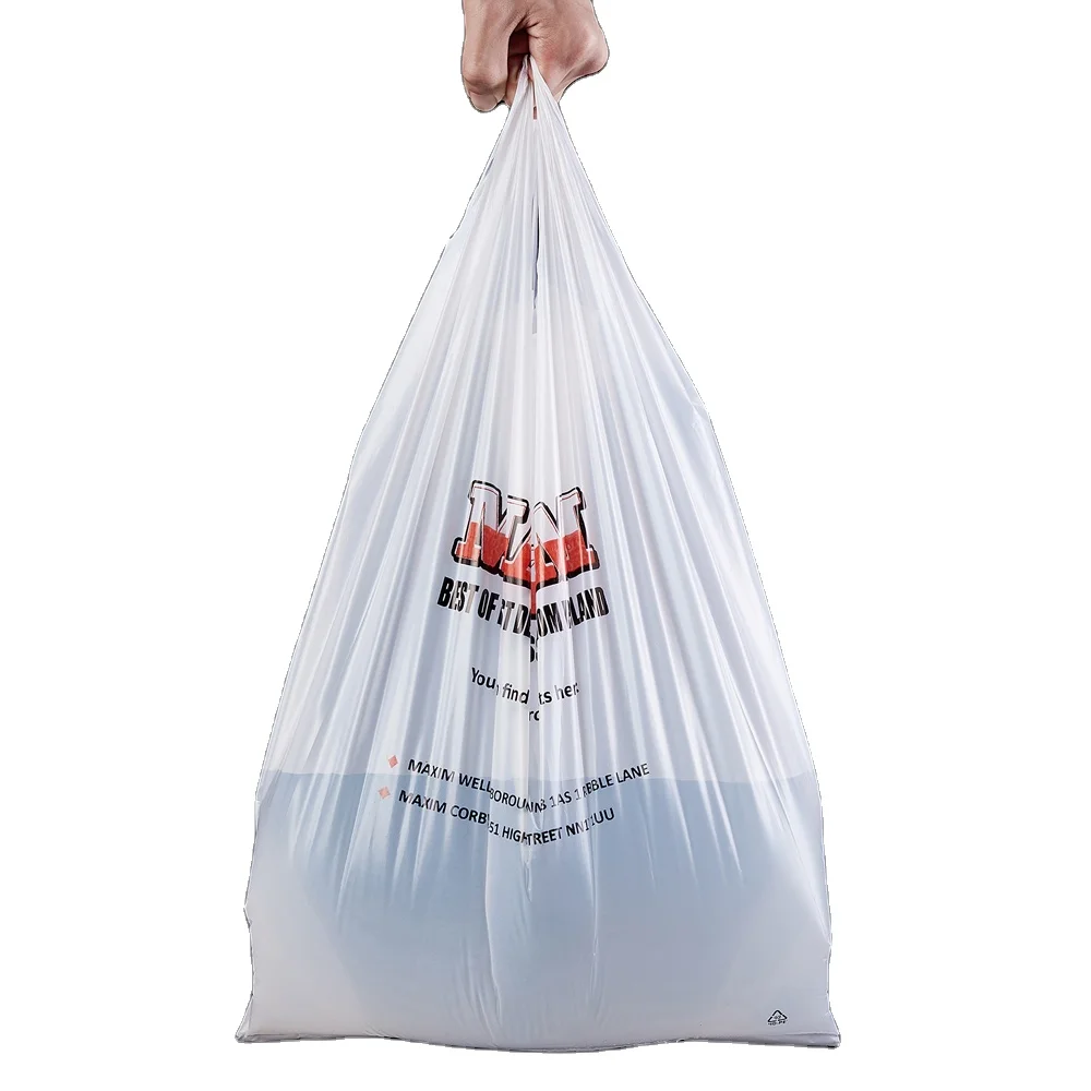 Manufacturer Lower Price Printed Plastic T Shirt Bags High Quality Oxo Biodegradable D2w Large Shopping Bag