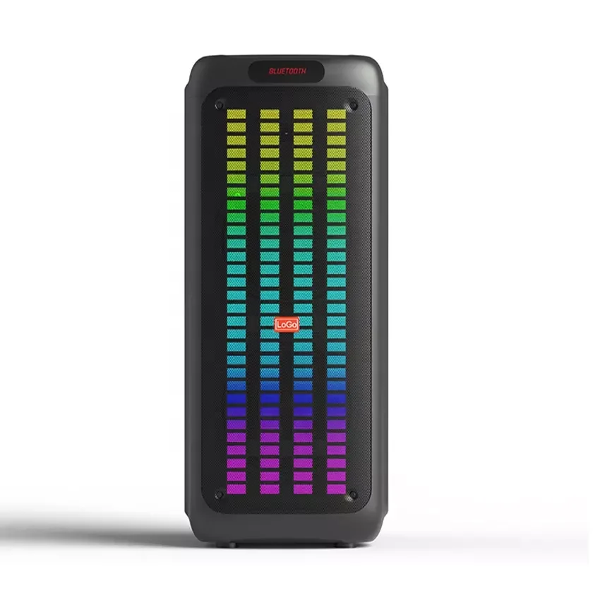 T Portable Wireless Bass Trolley Speakers RGB Double 10 Inch Big Multi Function Bluetooth Party Speaker With Remote Control