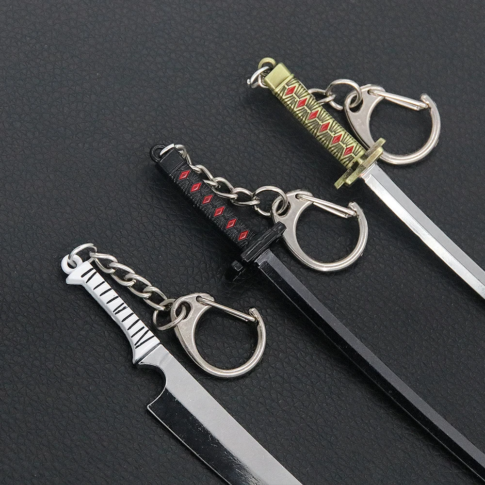 New Design Bleach Key Chain Anime Shinigami Keychain Cos Jewelry Weapon Knife Model Keychain