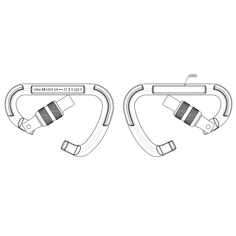 Factory Whole HMS Key Lock Pear Shaped Aluminum Carabiner