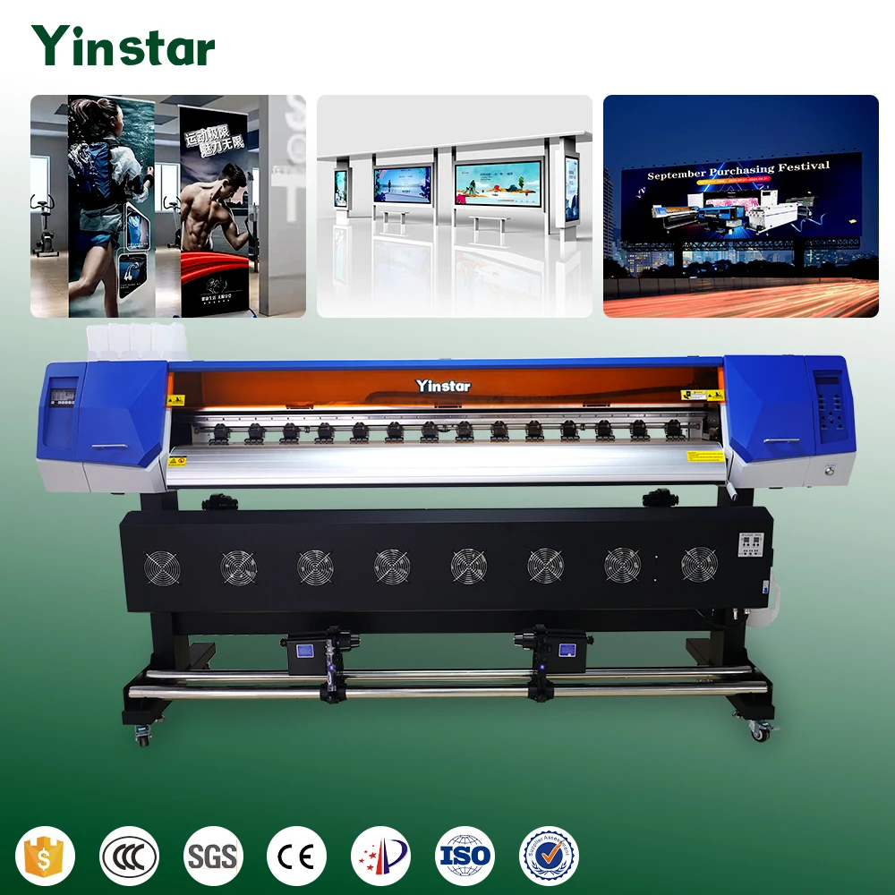 Yinstar 1.8m Large Format I3200 Xp600 Heads Eco Solvent Printer for PVC Vinyl Mesh Banner Printing