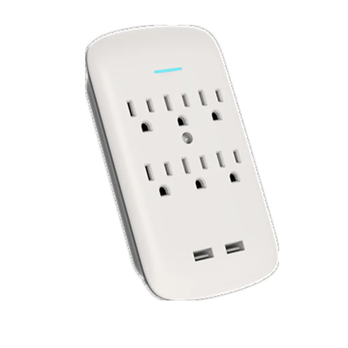 American 6 outlets current tap wall socket with USB ports ETL CETL Approved