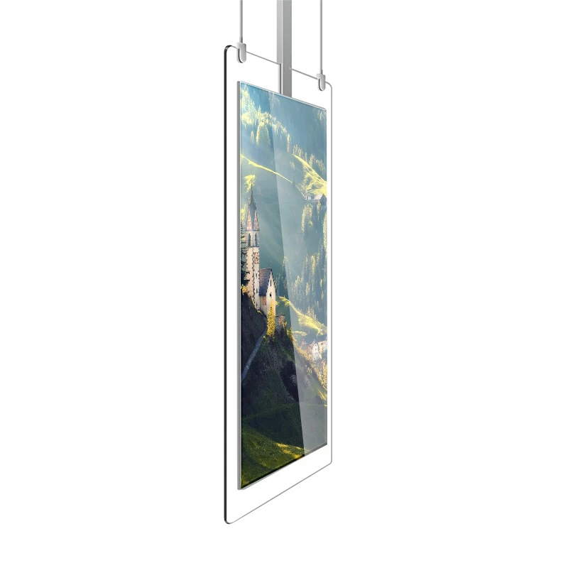 Ultra thin Hanging double-sided poster screen advertising machine Intelligent window ultra HD advertising machine