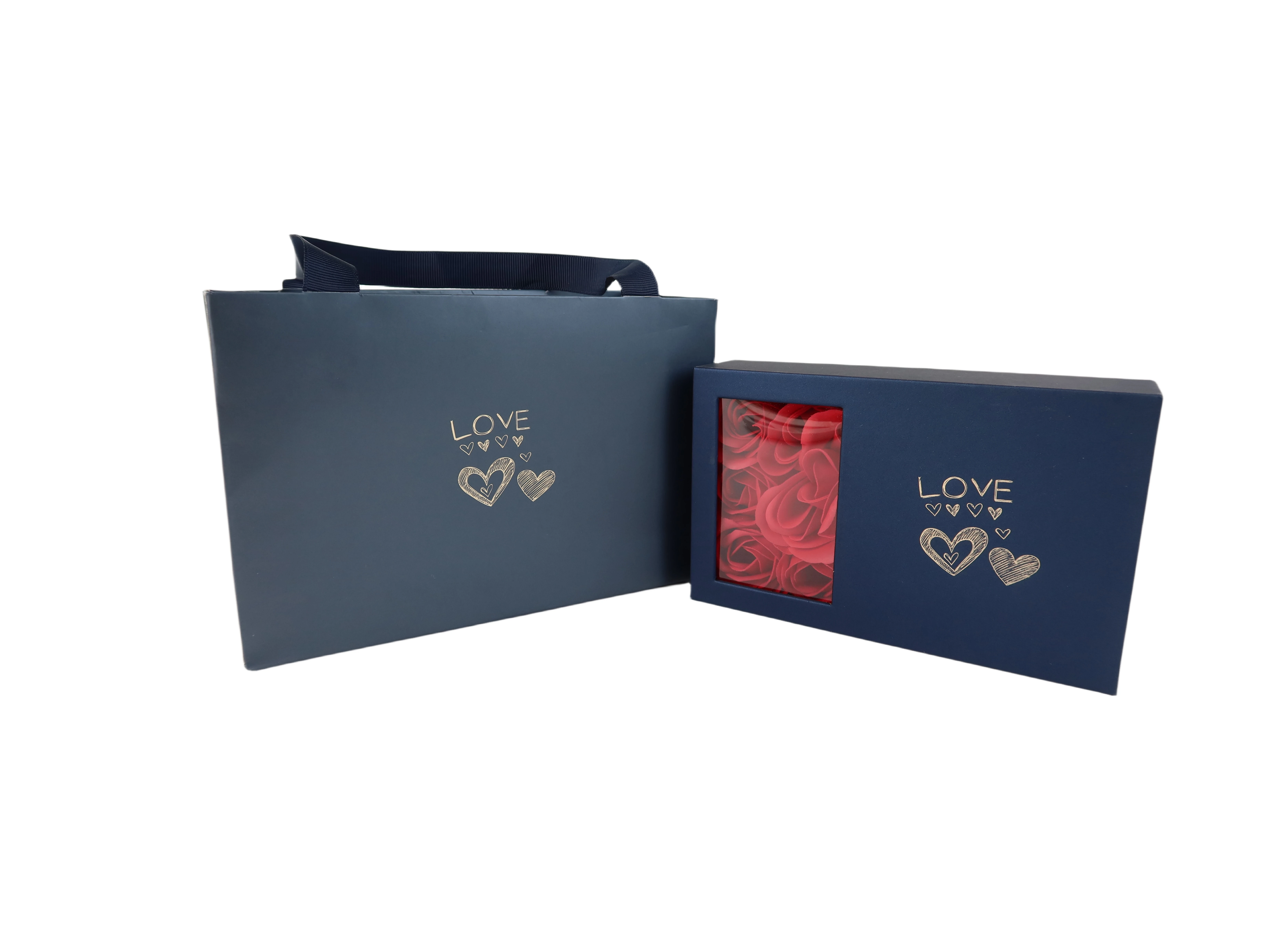 2023 new design preserved rose flower in gift boxes eternal heart packaging box with logopaper  jewellery