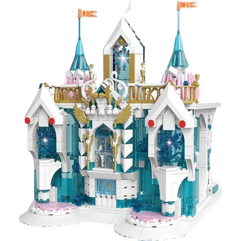 MOULD KING 11008  Girl Princess Snow Model anna elsa Palace Castle Set Building Blocks Kids Christmas Gifts toys for girls
