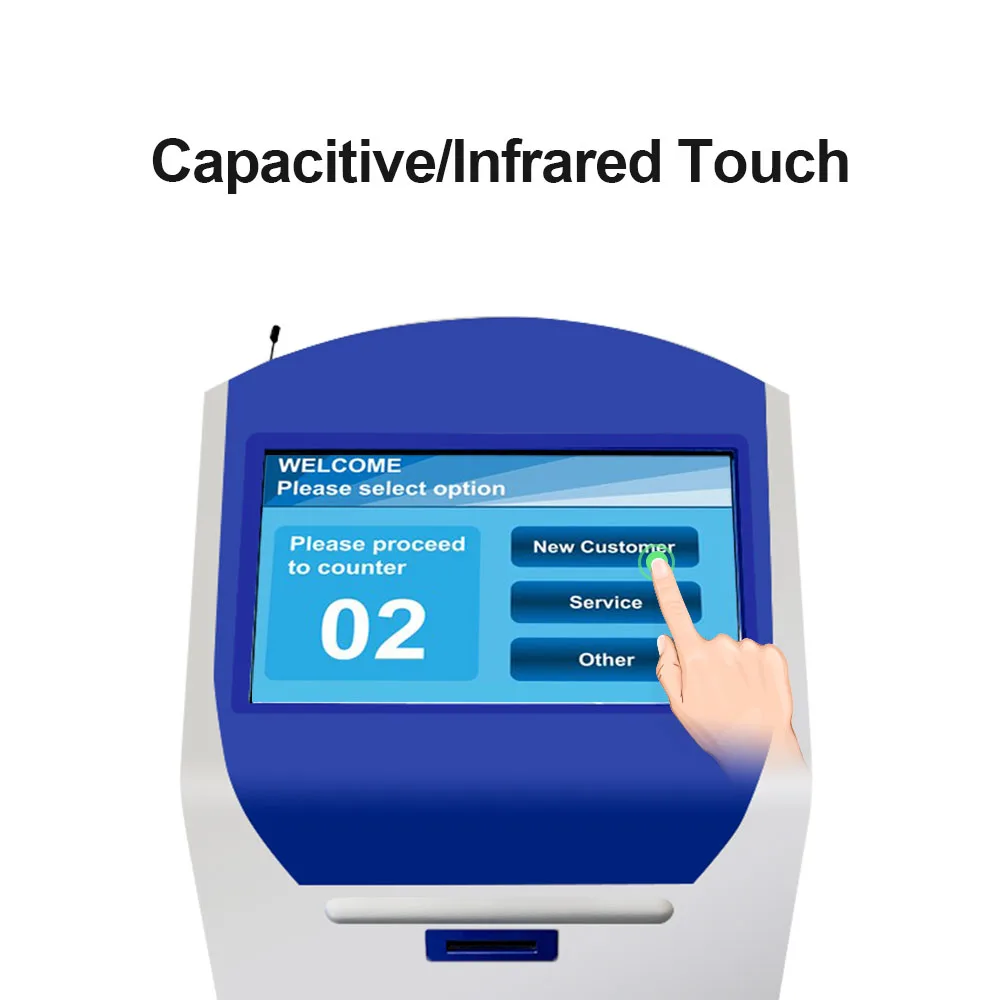 17 Inch Bank Hospital Wireless Queuing Number Management System Wireless Calling Touch Screen Ticket Dispenser Kiosk