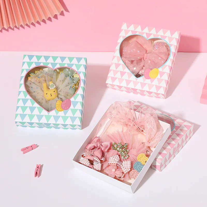 Kids Hair Accessories 24PCS Hair Pins Clip Ties Bows Barrettes Gift Box Set For Girls Toddler Kids