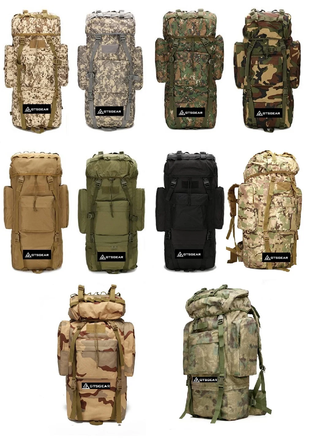 BPL19 C9 New GTSGEAR Design 500D Cordura Nylon Fabric Outdoor campfire Hunting Outdoor Sports Bag Camouflage Tactical Backpack