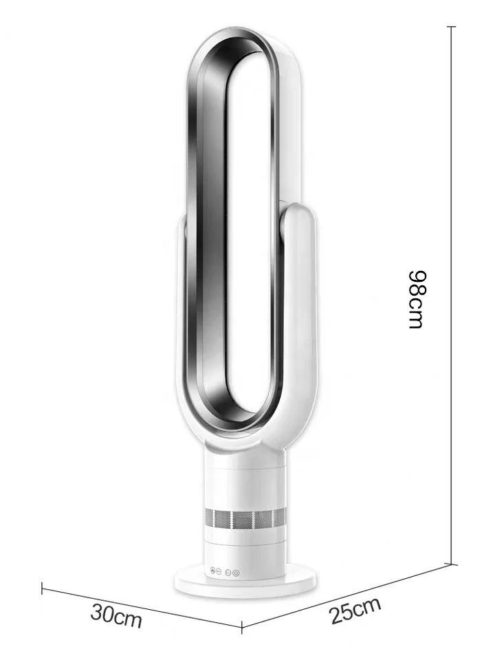 Home Appliance Nature Wind 10 Gears ABS Material Floor Standing AC Air Cooling Bladeless Electric Fan