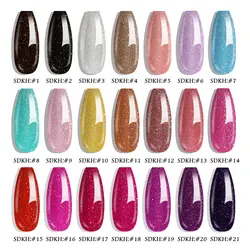 Wholesale Supplies Custom Logo Oem Color Disco Reflective Glitter UV Nail Gel Polish 15 ml Esmalte Gelpolish