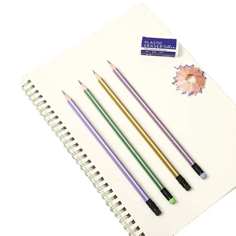 Wholesale Back To School Cheap Price Custom Wood Gift Pencil 7 Inch Hb 2b 2h Lead Hexagonal Round Triangle Pencil With Eraser