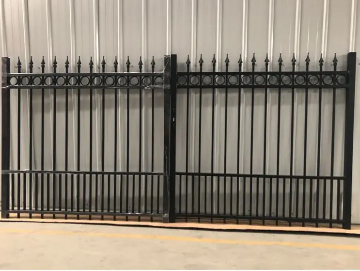 New Design Cheap Wrought Iron Fence Panel Steel Metal Picket Ornamental Fence