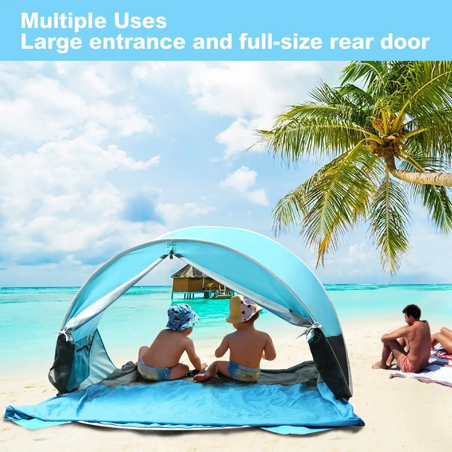 Sunscreen Camping Tent 3-4 Person Waterproof Outdoor High Quality Automatic Pop Up Instant Family Tent