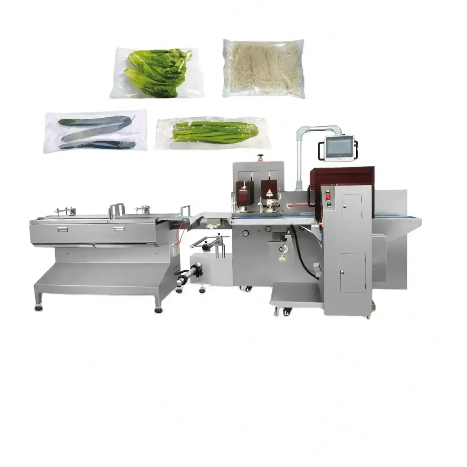 Qingdao Bostar Fruit vegetable tray pillow flow packaging  machine with servo control  and CE certification