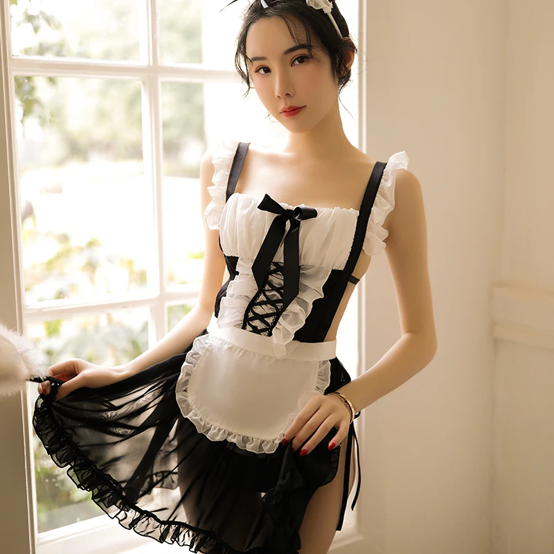 
GR178 Amazon hot designer customize sexy lingerie women cosplay french maid uniform sexy costumes 