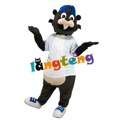 1288 Business Customized Funny Sports Brown Beaver Castor Mascot Costumes  Cartoon Halloween Costuming Cosplay Apparel 1288 Busi