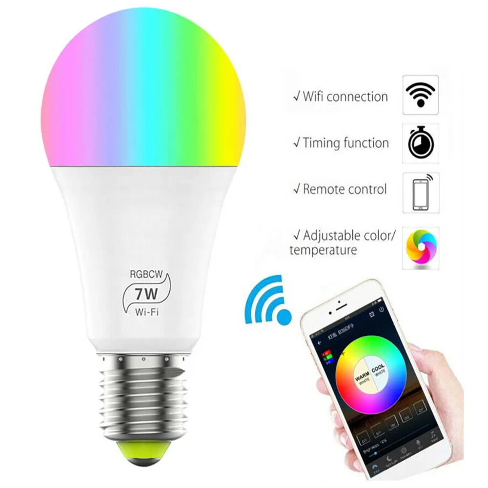 Wifi Smart Multi-Color LED Light Bulb for Amazon Alexa/Google Home App Control