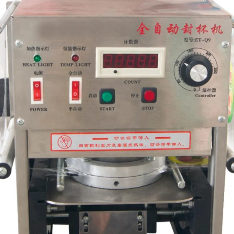 Fully Automatically Counter Boba Tea Cup Sealing Machine 90 95 Juice Drink Package Cup Sealer