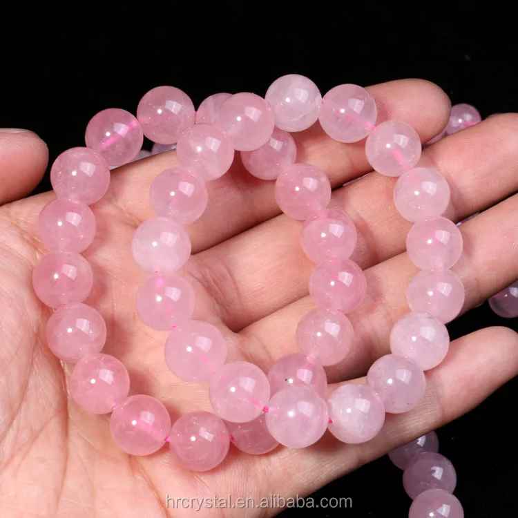 Semi-precious Stone Crafts Natural Rose Quartz Beads Bracelets Healing Crystal Beads Bracelet