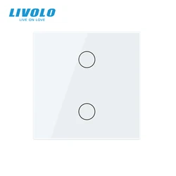 Livolo UK Standard Wifi Wall Light Touch Switch,2gang Smart Sensor 1way Wireless Control,Backlight Display