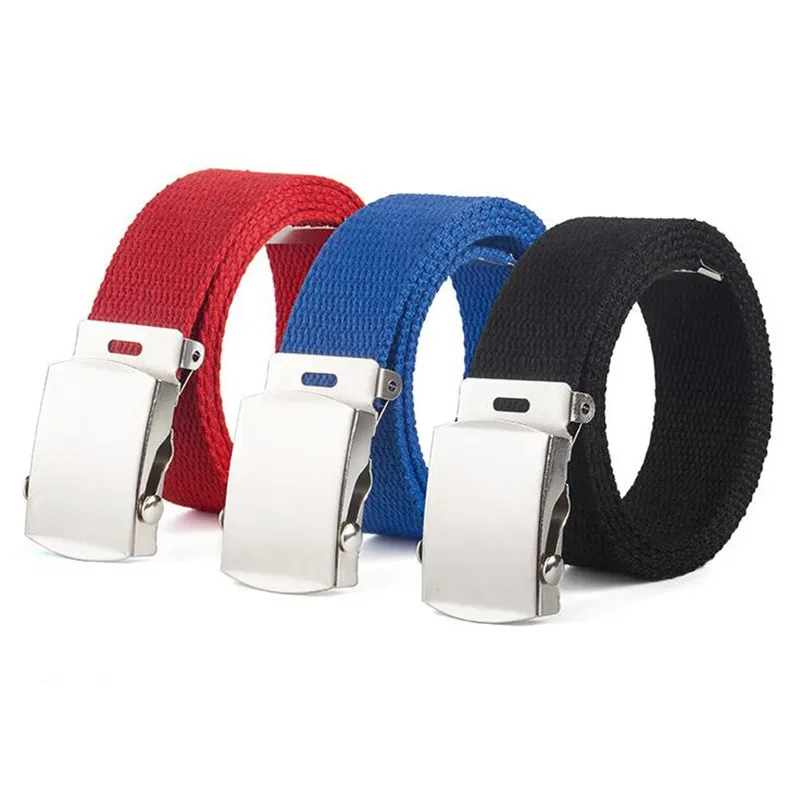 LQbelt New Fabric Belt Metal Buckle 3.3CM Men And Women Canvas Belt Cloth unisex Woven Belts wholesale Factory