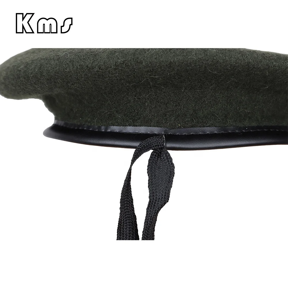 KMS Customization Professional Factory Wholesale Hot Sale French Men 100% Wool Comfortable  Green Boina Francesa French Berets