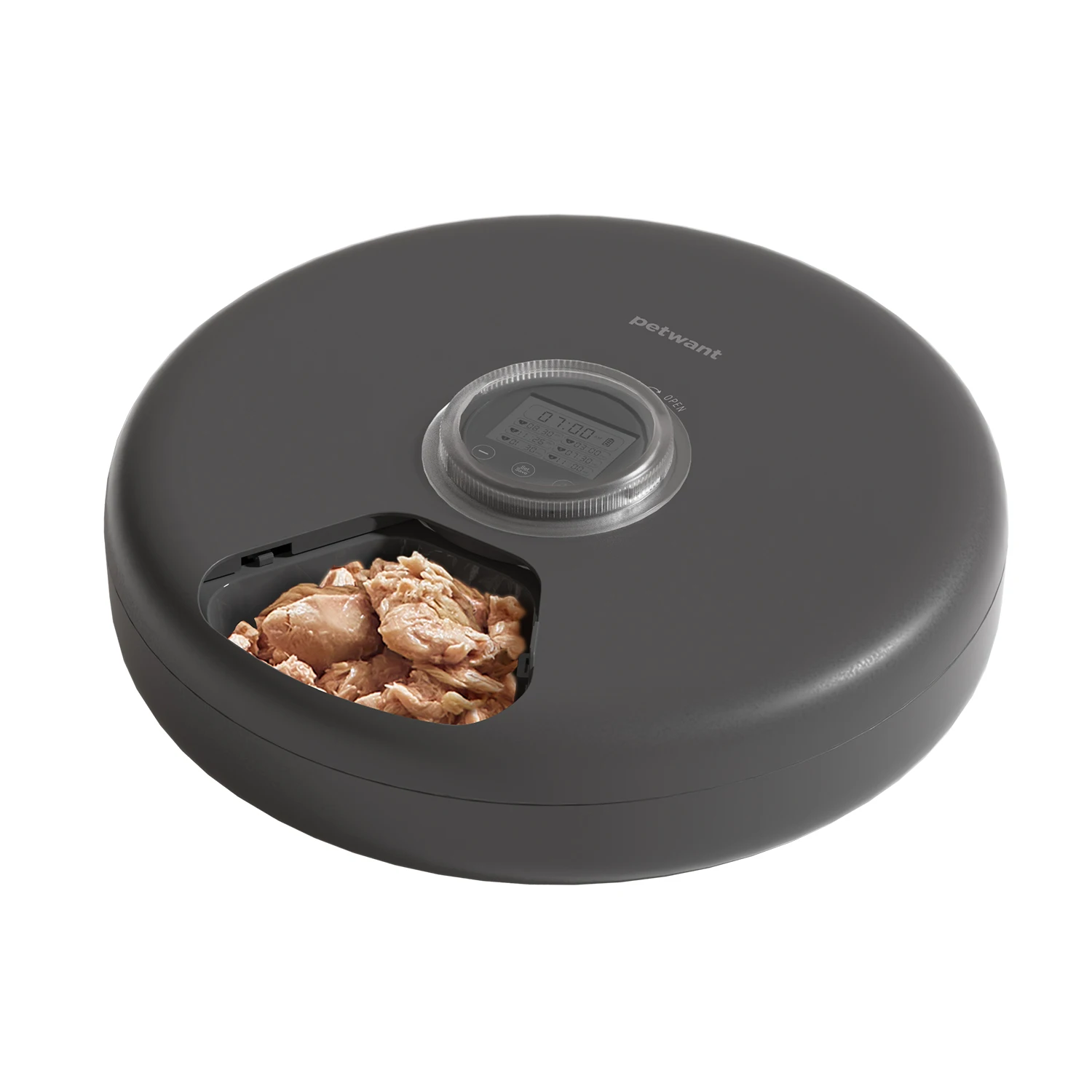 Petwant Wholesale Upgrade Six Meals Automatic Cat Feeder 1200ml Dry Wet Food Pet Bowls Feeders With 2 Ice Packs