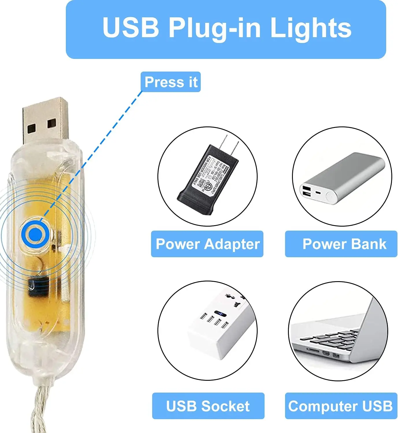 10m Fairy Lights RGB Smart Christmas Tree Lights Point APP Control Colorful USB Powered Flash Christmas Outdoor RGB Led String