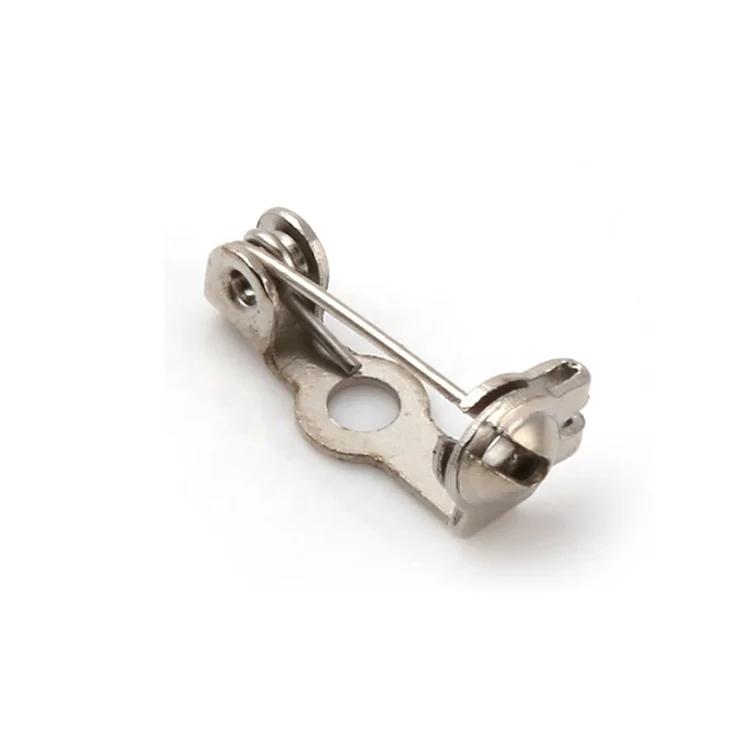 15mm short wholesale brooch base back bar metal locking pin back safety pin