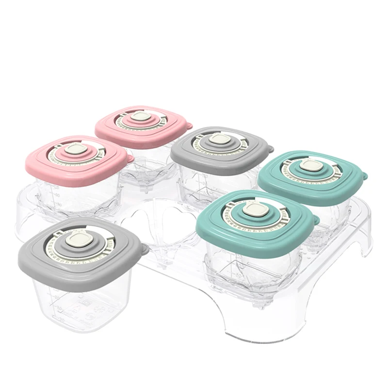 Baby Food Container Baby Blocks Freezer Storage Containers Summer Dining Room Set BPA Free Food Supplement Portable Storage Box