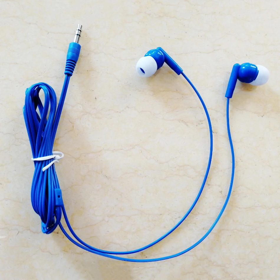 Cheap disposable 3.5mm wired in-ear earphone one time use earbud for airline/conference/sightseeing bus/hospital