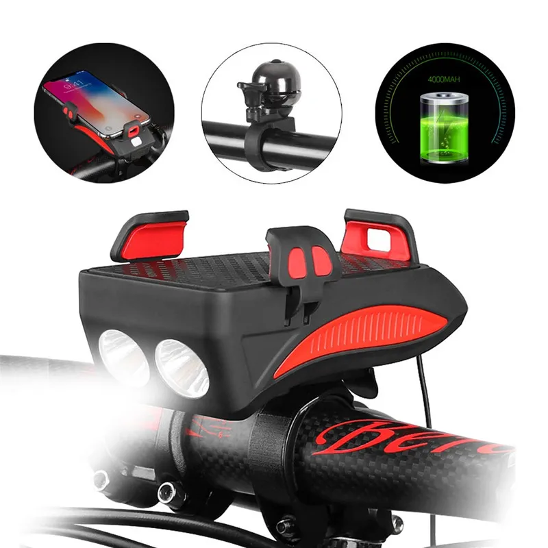 New 4 in 1 mobile stand for bike with battery pack headlight horn