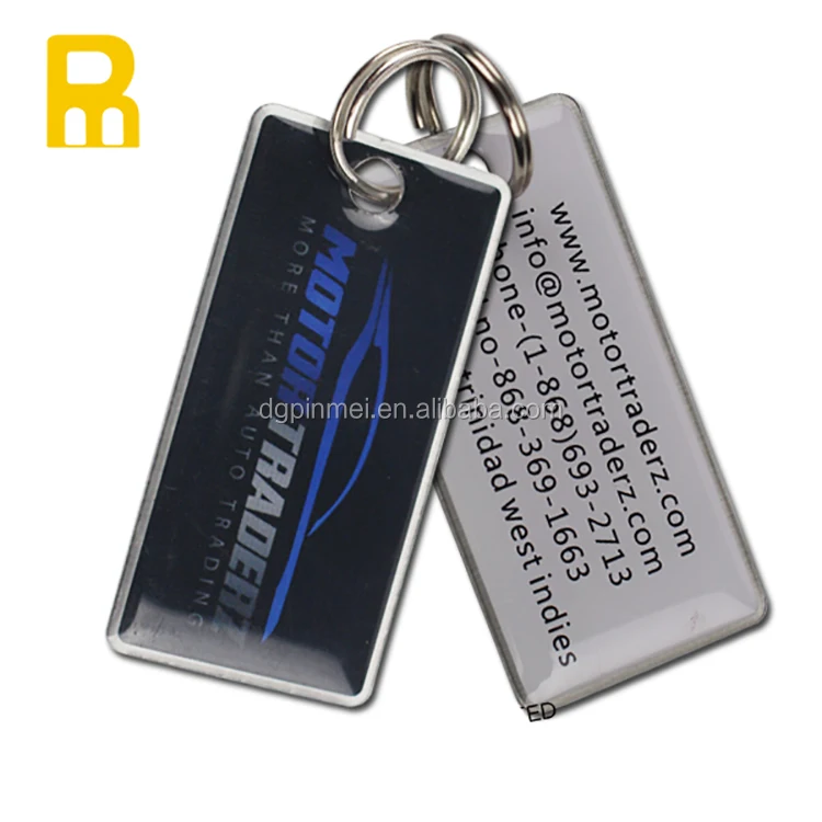 Plastic type acrylic hotel key tags / room number key chain