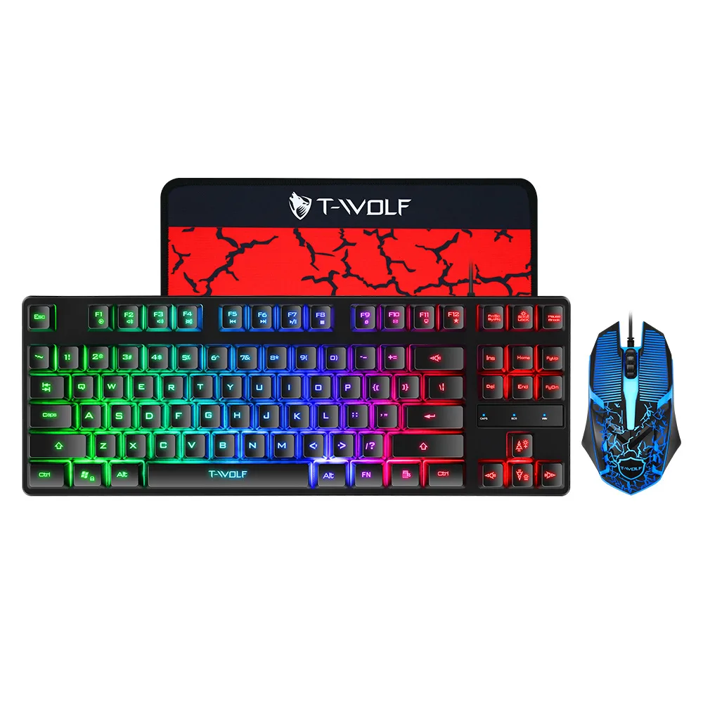Лидер продаж игровая клавиатура RGB мышь комбинированная Проводная и для настольного ноутбука